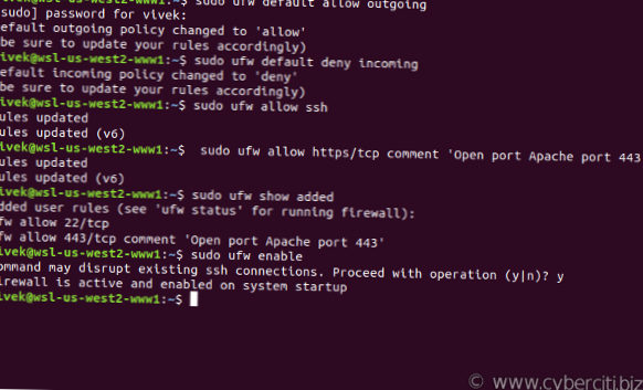 Hvordan sette opp en brannmur på Ubuntu