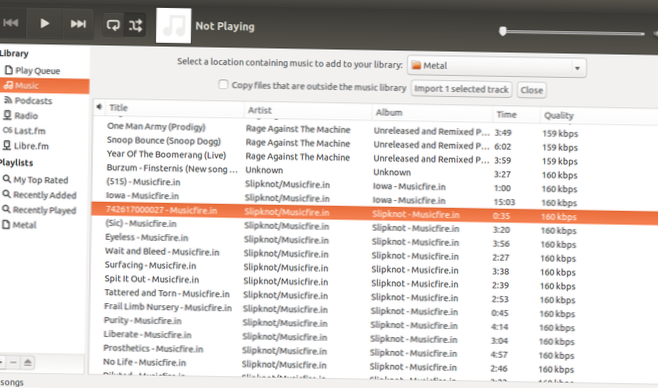 How to set up a music library in Rhythmbox on Linux