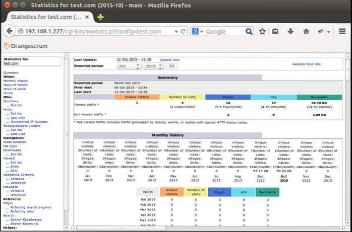 Jak nastavit AWStats na serveru Ubuntu