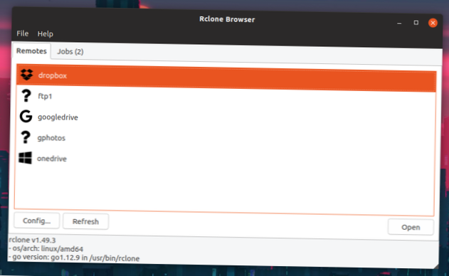 Så här ställer du in Rclone Browser på Linux