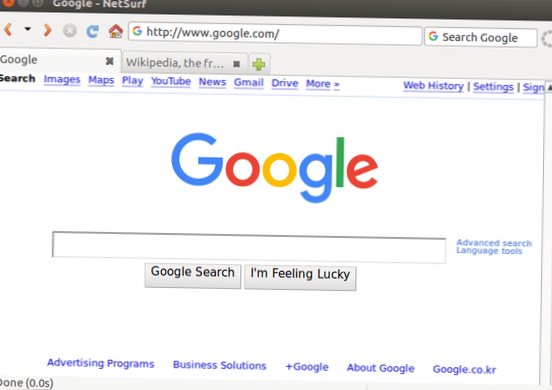 Come configurare il browser NetSurf su Linux