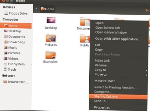 How to share folders from an Ubuntu PC to the network