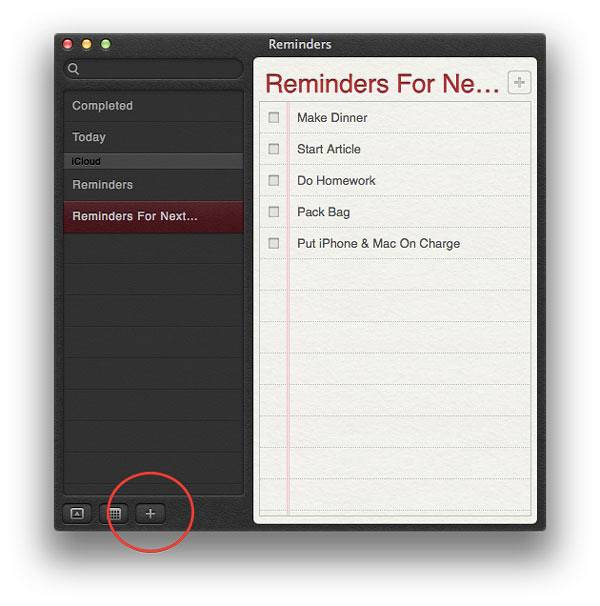 Herinneringen delen in OS X