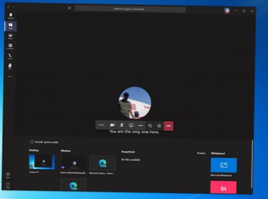 How to share the screen in Microsoft Teams
