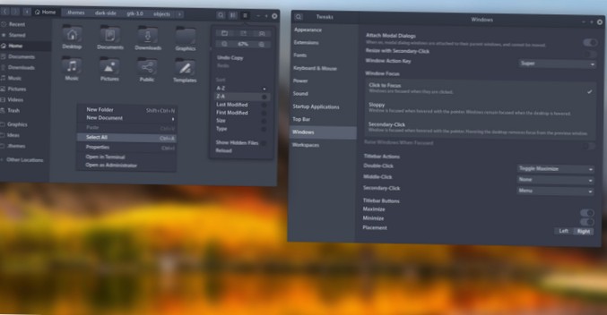 Comment passer en mode sombre dans Gnome Shell
