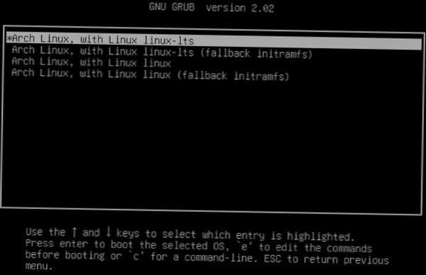 Cómo cambiar al kernel LTS en Arch Linux