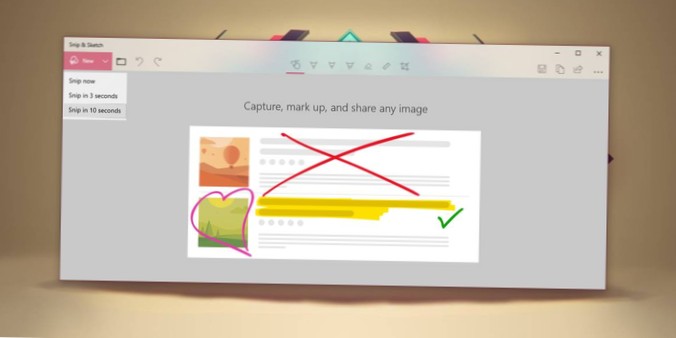 Jak pořídit snímky s časovým zpožděním pomocí Snip a Sketch v systému Windows 10