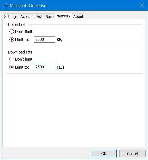 Sådan smøres OneDrive-upload- og downloadhastigheder (synkronisering)?