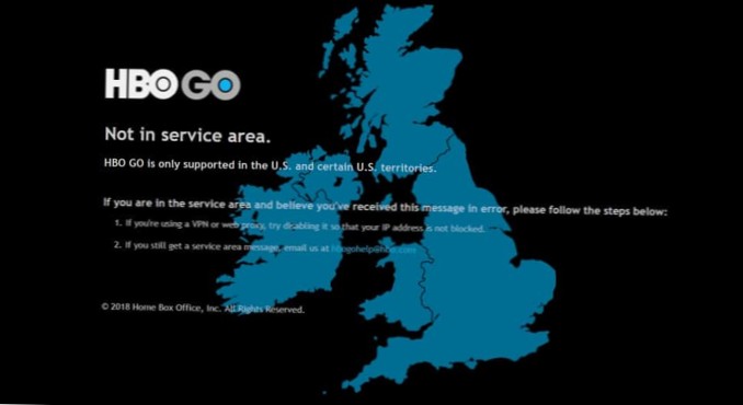 Jak odblokovat HBO GO ve Velké Británii