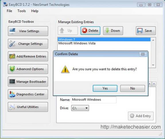 How To Uninstall Windows 7 And Return The Partition To Vista