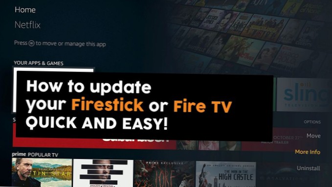 How to Update the Amazon Firestick or Fire TV, Quick and Easy