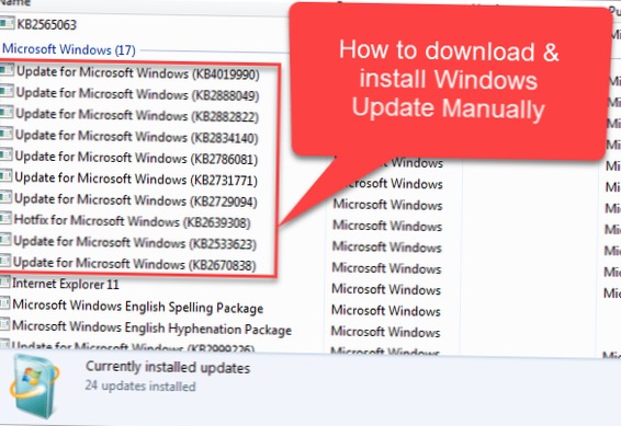 Jak ręcznie zaktualizować system Windows
