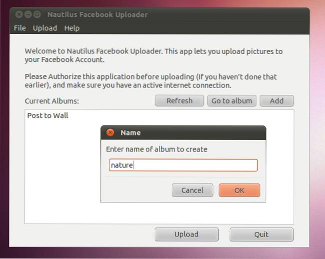 How to Upload Photos to Facebook From Ubuntu