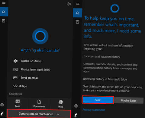 Verwendung von Cortana unter Windows 10