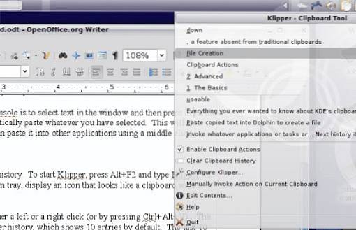 Cum se folosește Clipboard și aplicația Klipper KDE