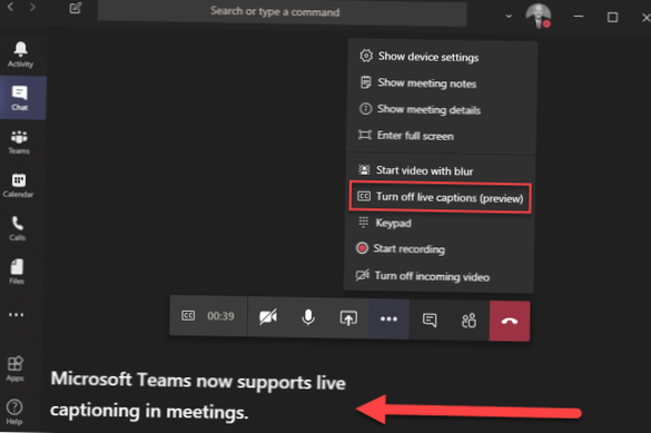 How to use Microsoft Teams closed captioning in meetings
