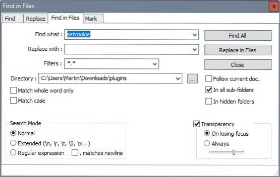 How to Use Notepad   to Find Text in All Files of a Folder