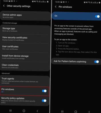 hvordan du bruker skjermfeste i android 10