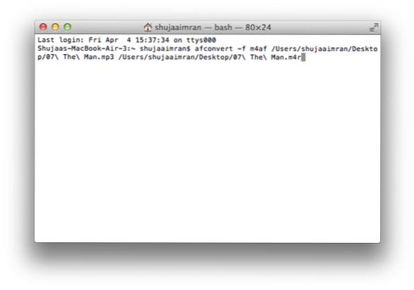 How to Use Terminal to Convert Audio Files to Ringtones in OS X