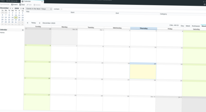 How to use the new Thunderbird built-in Calendar on Linux