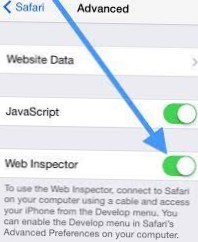 Comment utiliser l'inspecteur Web sur Safari pour iOS
