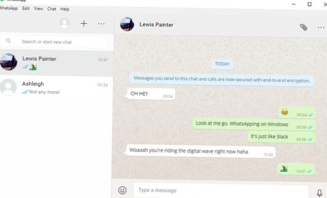 hvordan du bruker whatsapp på en bærbar datamaskin - Windows 10