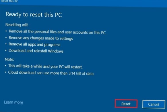 Jak korzystać z odzyskiwania w chmurze systemu Windows 10, aby zresetować komputer