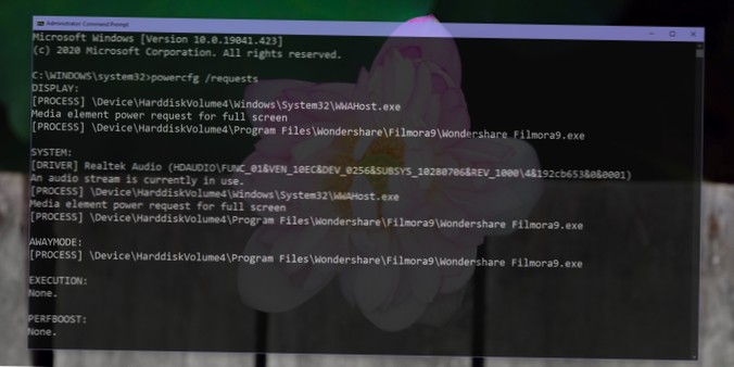 Jak zobrazit aplikace zabraňující spánku v systému Windows 10