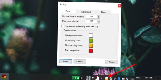 Come visualizzare il ping sulla barra delle applicazioni su Windows 10