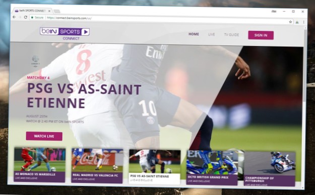 Cum să vizionați beIN Sports în afara Europei Deblocați beIN Sports în străinătate cu un VPN
