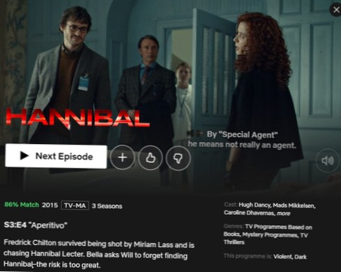 Jak sledovat Hannibala na Netflix USA z jiné země