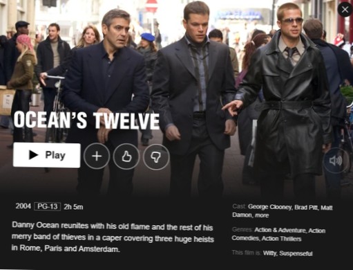 Come guardare 'Ocean's 11, Ocean's 12' e 'Ocean's 13' su Netflix Anywhere