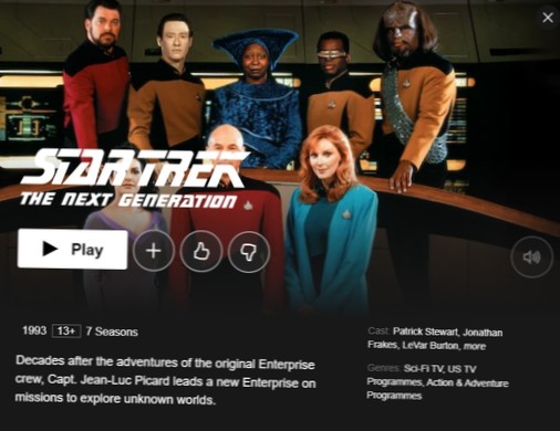 Como assistir Star Trek The Next Generation na Netflix de qualquer lugar?