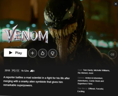 Jak sledovat Venom na Netflixu odkudkoli?