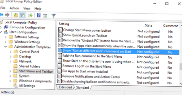 Hw para executar um aplicativo como um usuário diferente no Windows 10