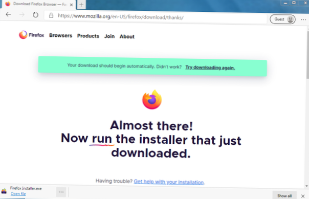 Install firefox browser