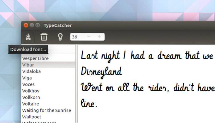 Installez Google Fonts dans Ubuntu avec TypeCatcher