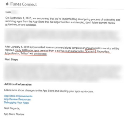rejeição da loja de aplicativos iônica
