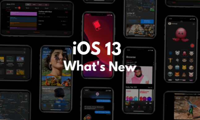 Nouvelles fonctionnalités iOS 13
