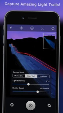 aplicație iPhone pentru timpul de expunere