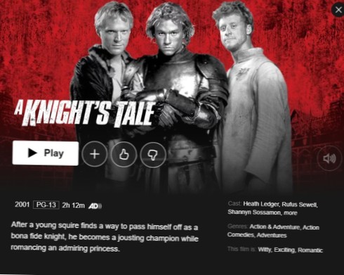 Is A Knight's Tale no Netflix? Como assistir A Knight's Tale no Netflix US de qualquer lugar