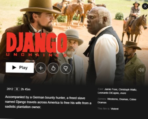 Django est-il déchaîné sur Netflix? Comment regarder Django Unchained de n'importe où
