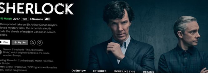 Is Sherlock op Netflix? Hoe Sherlock te kijken op Netflix Australië, elders