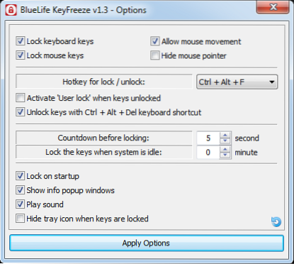 KeyFreeze - Una semplice app per bloccare tastiera e mouse senza bloccare lo schermo