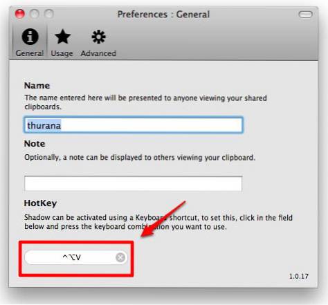 Gestionați elementele din clipboard în Mac cu Shadow