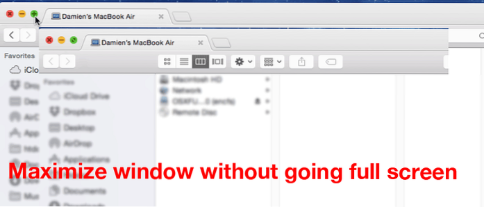 Maximize Windows without Going Full Screen in Mac Yosemite