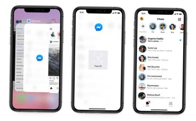 blocarea aplicației Messenger nu se afișează