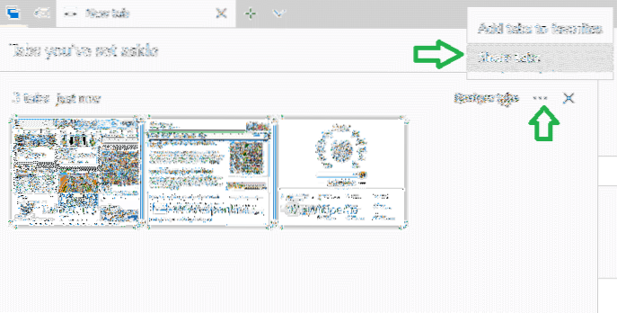 Microsoft Edge Definir guias à parte e compartilhar um grupo de guias com outros aplicativos