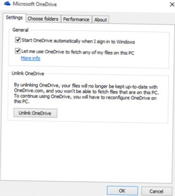 Nastavení Microsoft onedrive