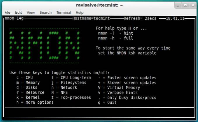 Monitore o desempenho do sistema Linux usando Nmon